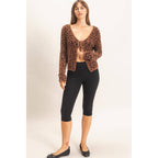 Leopard Print Cardigan Sweater