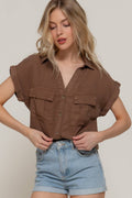 Dolman Short Sleeve Tencel Shirt