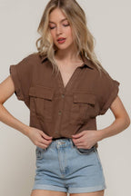 Dolman Short Sleeve Tencel Shirt