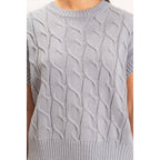 Cable Knit Cap Sleeve Sweater