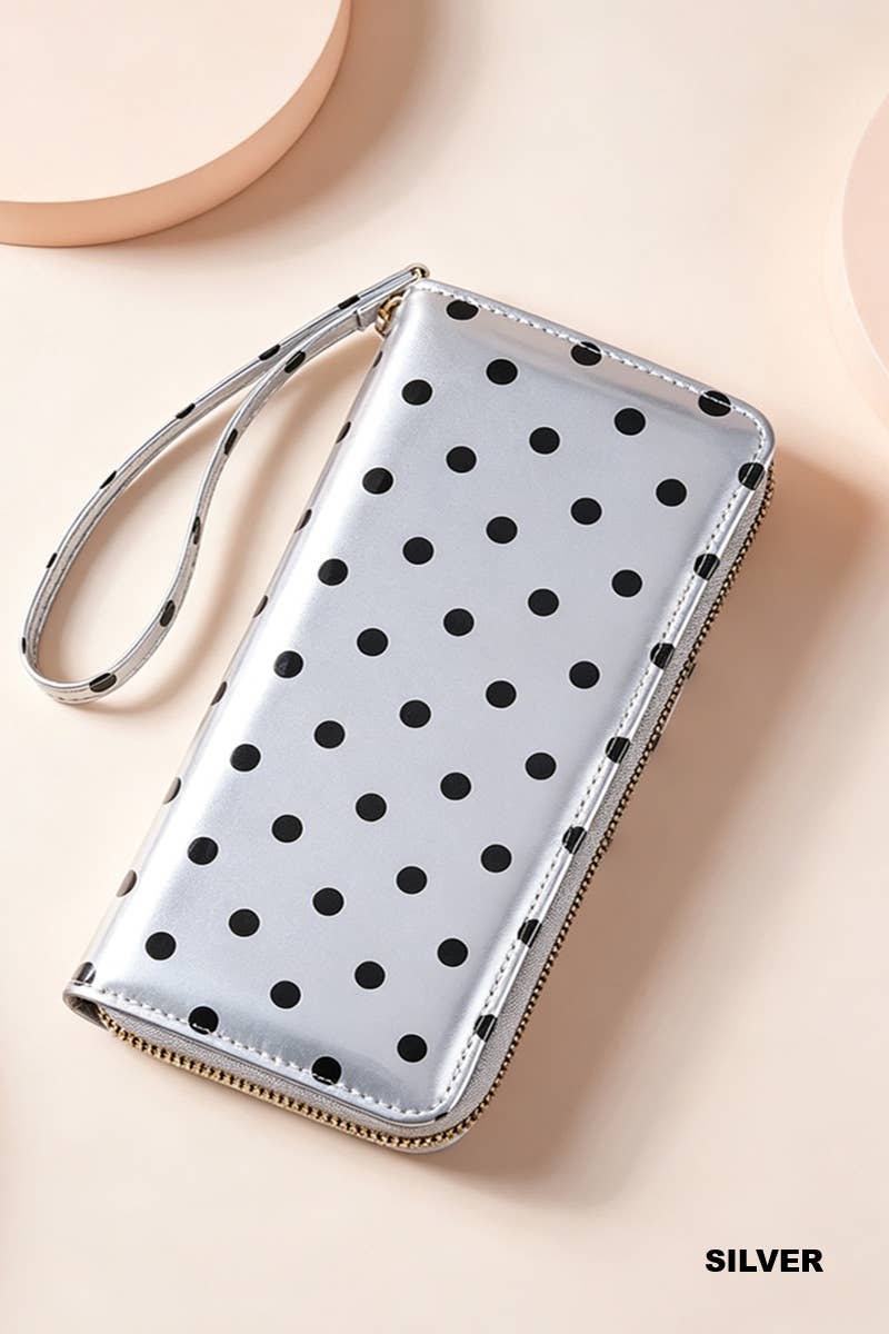 Polka Dot Pvc Wallet Clutch