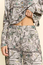 PLUS SIZE HUNTING CAMO LONG PANTS LOUNGE SET