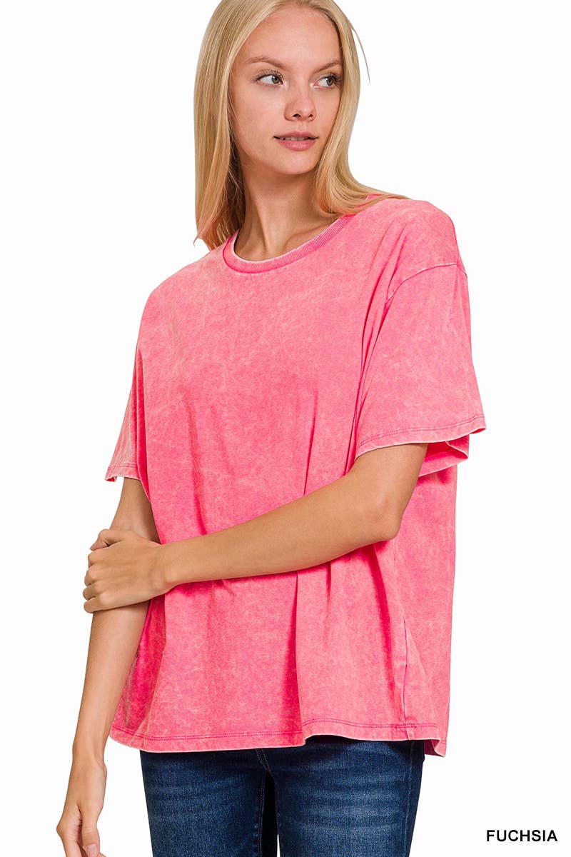 `Vintage Wash Oversize Cotton Tee