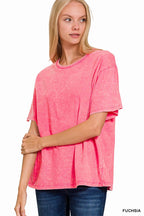 `Vintage Wash Oversize Cotton Tee