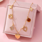 CHARM NECKLACE-HEARTS CLOVER STONE | 80N92688