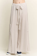 STRIPE WIDE LEG PANTS CREAM EDITION