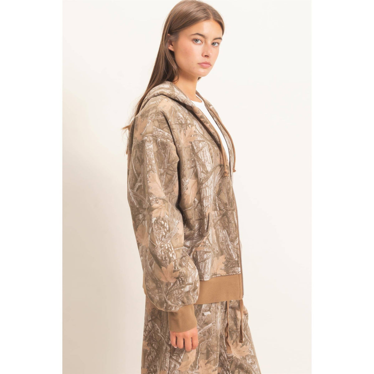 Tree Camouflage Zip-Up Hoodie