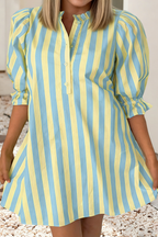 Red + Pink Striped Dress