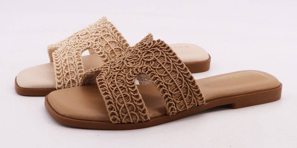 Braided Band Flat Sandals