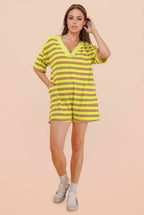NP70994-Stripe Casual Knit Romper