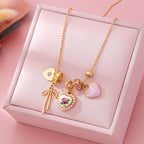 Multi Charm Porcelain Bow Ball Chain Necklace | 80N92892