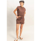 Cap Sleeve Boxy Top And Shorts Set