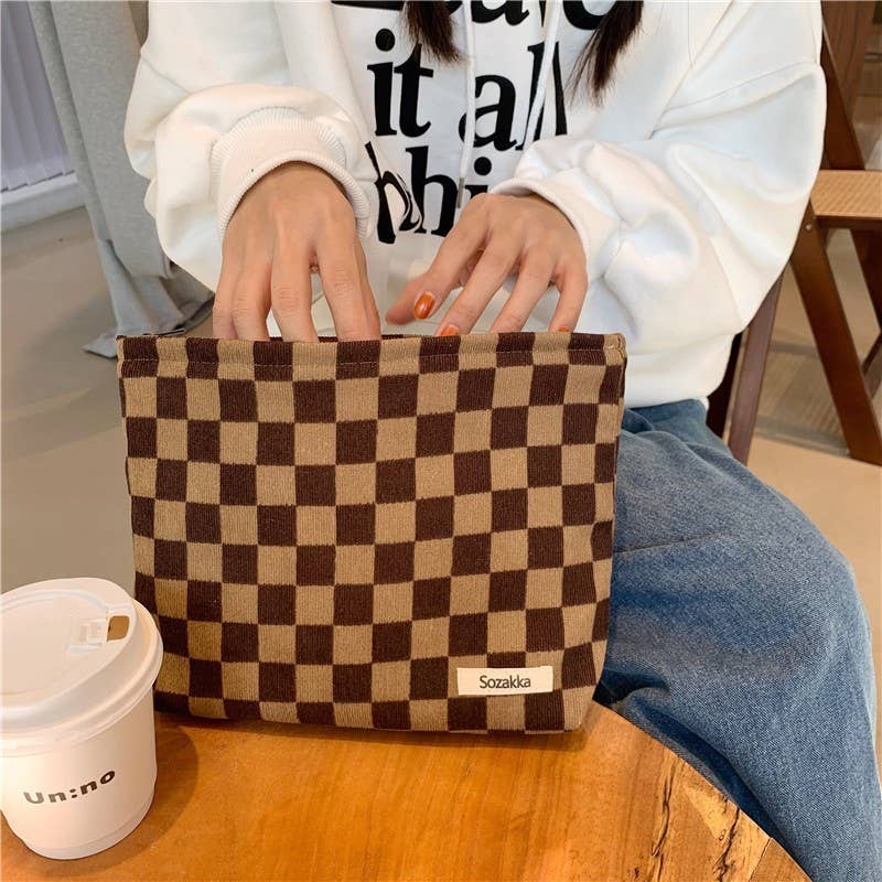 CHECKER COSMETIC BAG