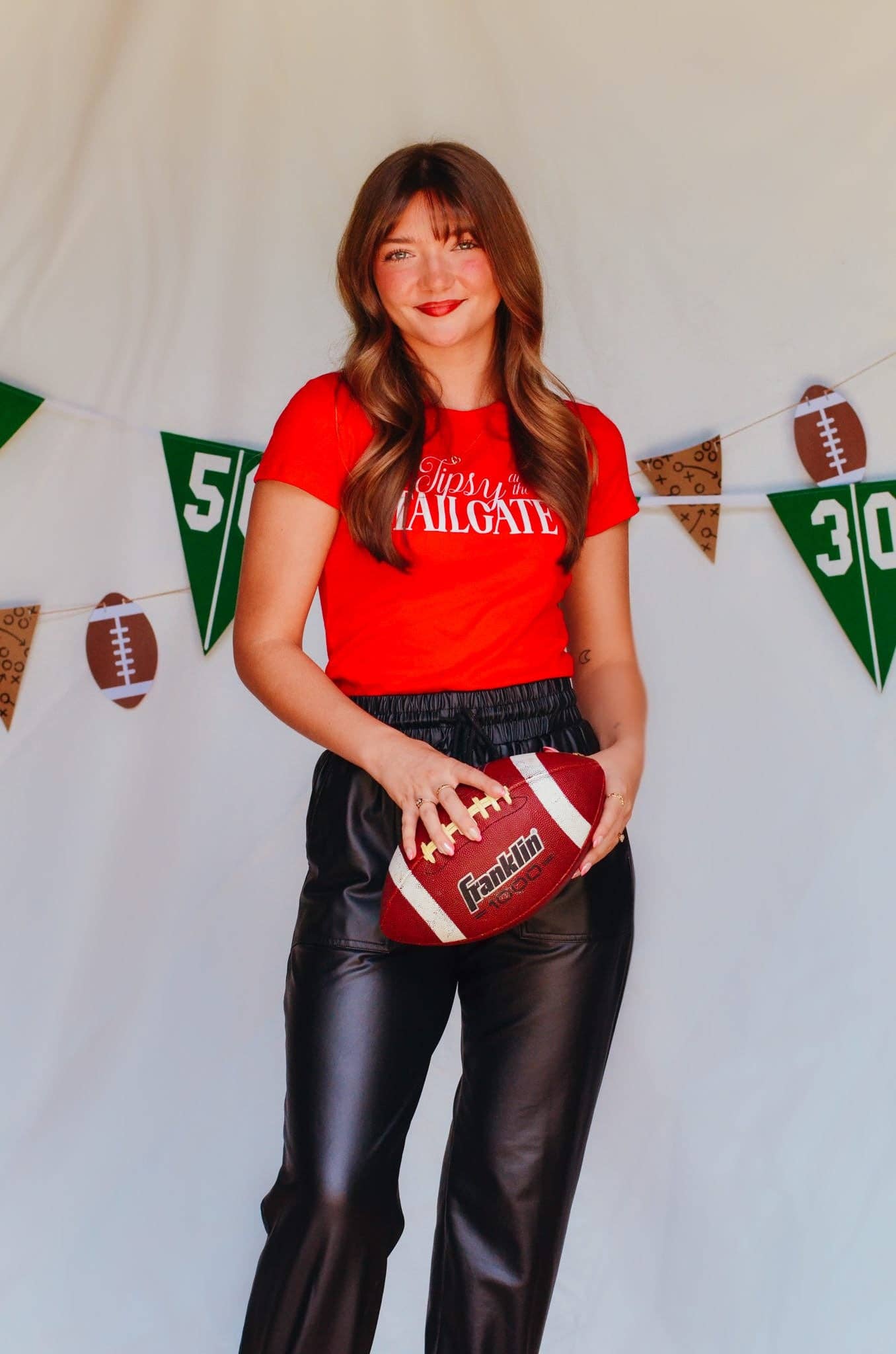 Tipsy at the Tailgate Red Ribbed Baby Crop