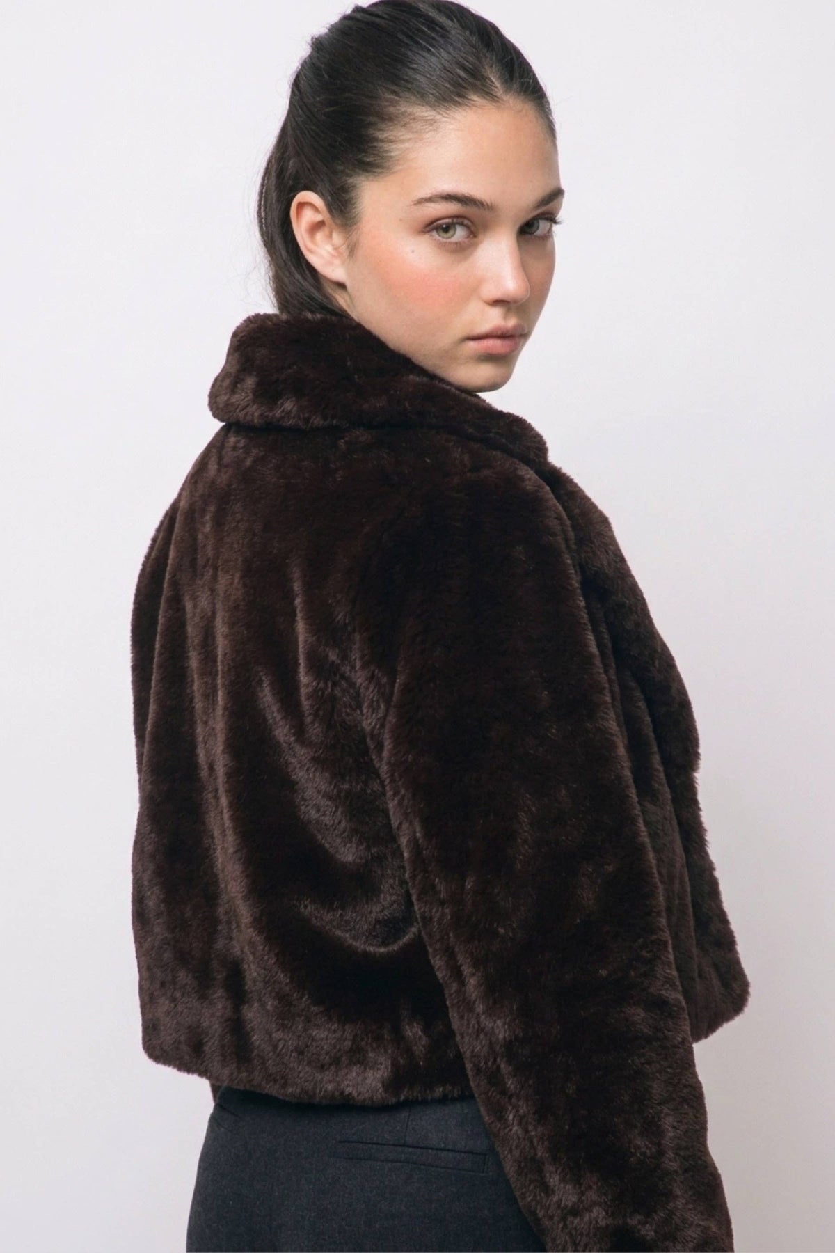 Cropped Faux Fur Jacket