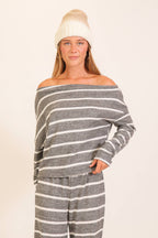 Striped One-Shoulder Lounge Set
