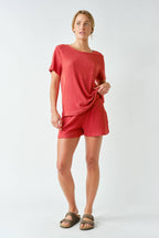 Softcore Ribbed Lounge Pocket Tee