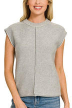 Center Seam Sleeveless Sweater