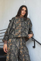 BAYOU Dark Woodland Camo Mock Neck Sweatshirt