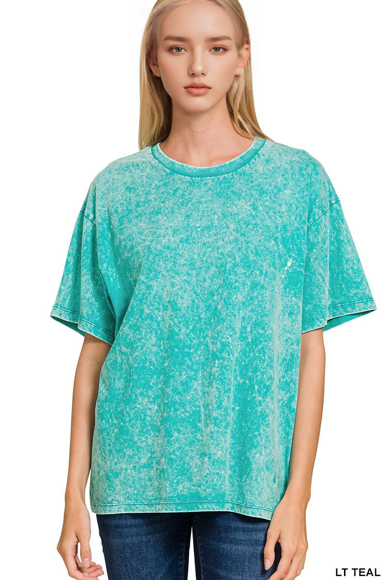 `Vintage Wash Oversize Cotton Tee