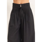 High-Waisted Pintuck Trousers