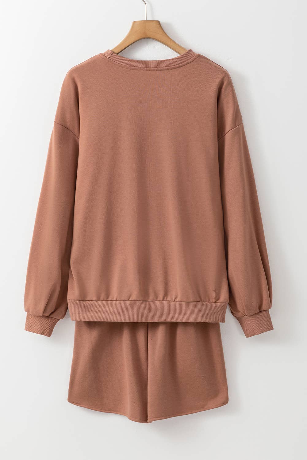 Coffee Sequin Sweatshirt + Shorts Set