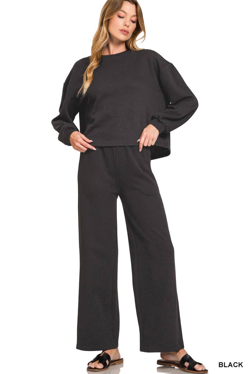 French Rib Pullover & Pants 2PC Set
