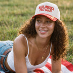 C.C MAKE AMERICA PRAY AGAIN Letter on Two Tone Trucker Hat