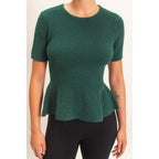 Ribbed Peplum Knit Top