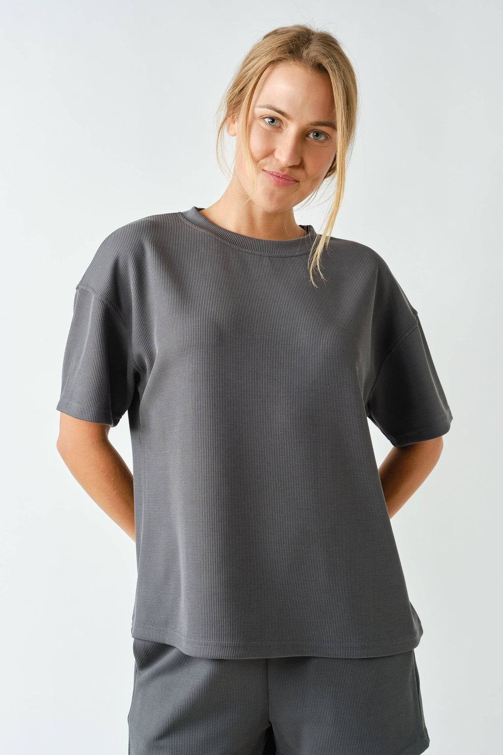 Luxe Sand Wash Rib Classic Tee Set