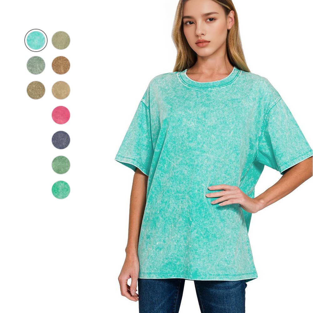 `Vintage Wash Oversize Cotton Tee