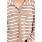 Striped Button Front Cardigan