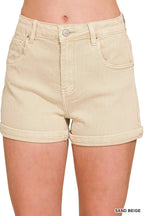 5 Pockets Cuffed Shorts - Zenana