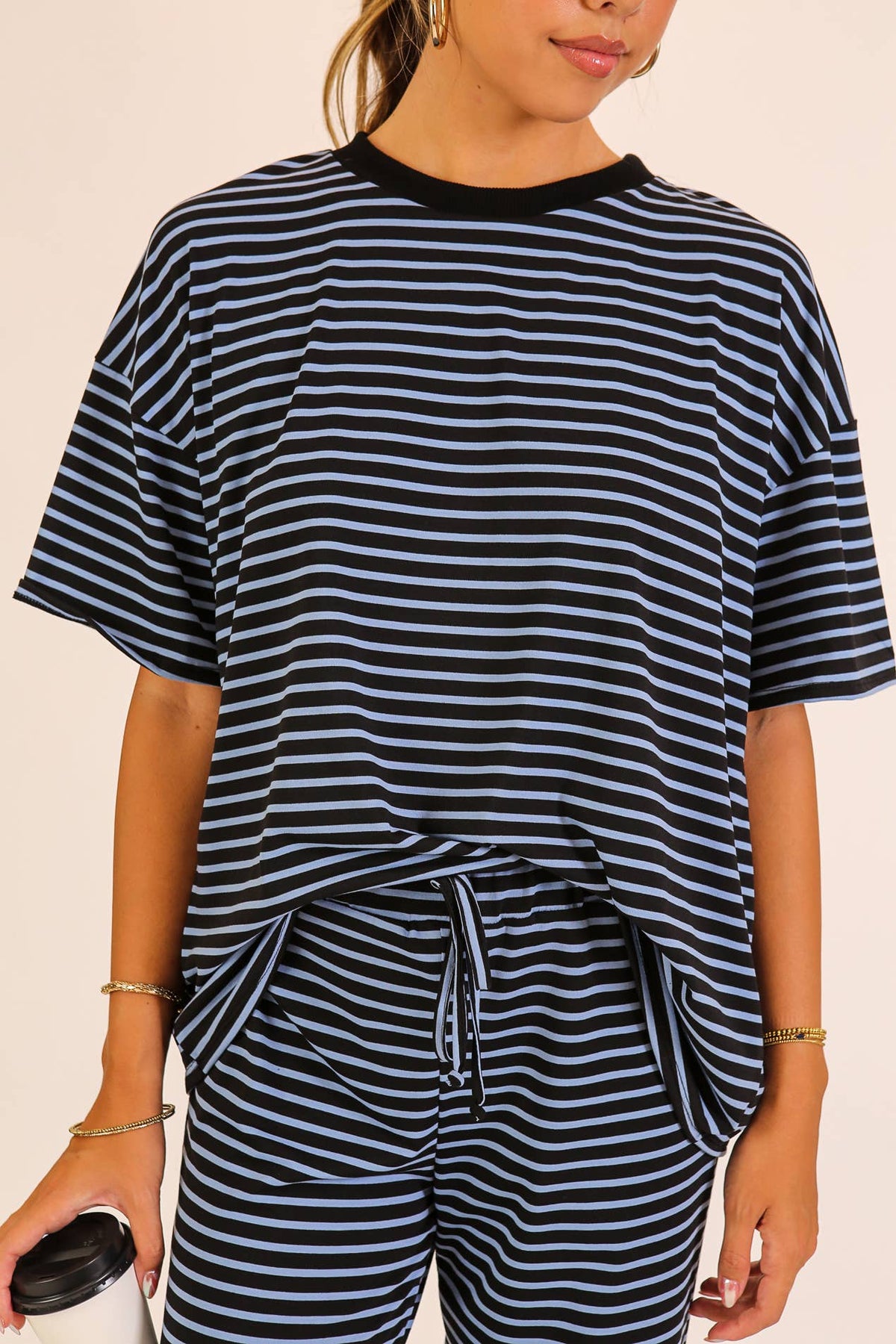 Striped Lounge Top & Pants Set