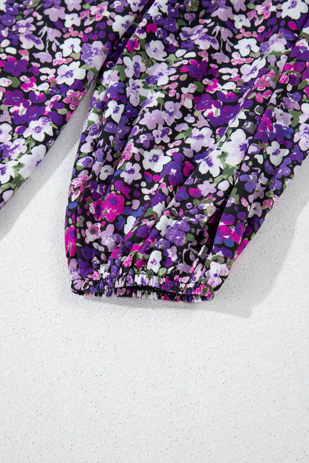 Boho Flower V-Neck Bubble Sleeve Top