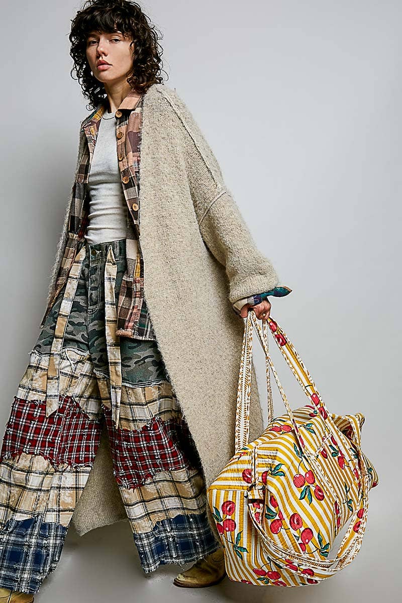 Front Pocket Quilted Adjustable Strap Bag