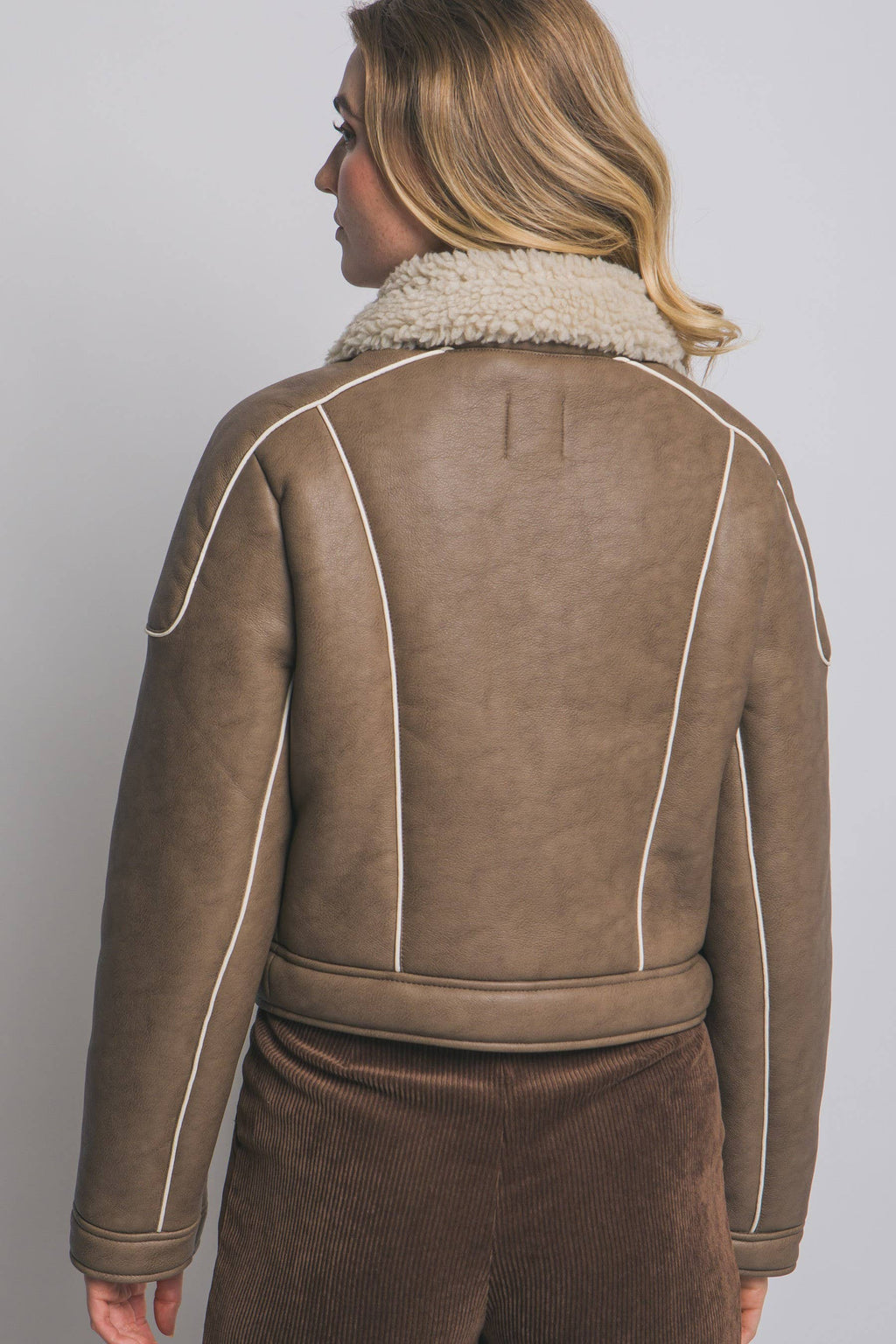 Faux Leather Shearling Jacket
