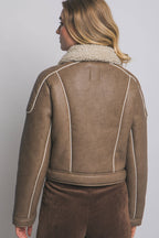 Faux Leather Shearling Jacket