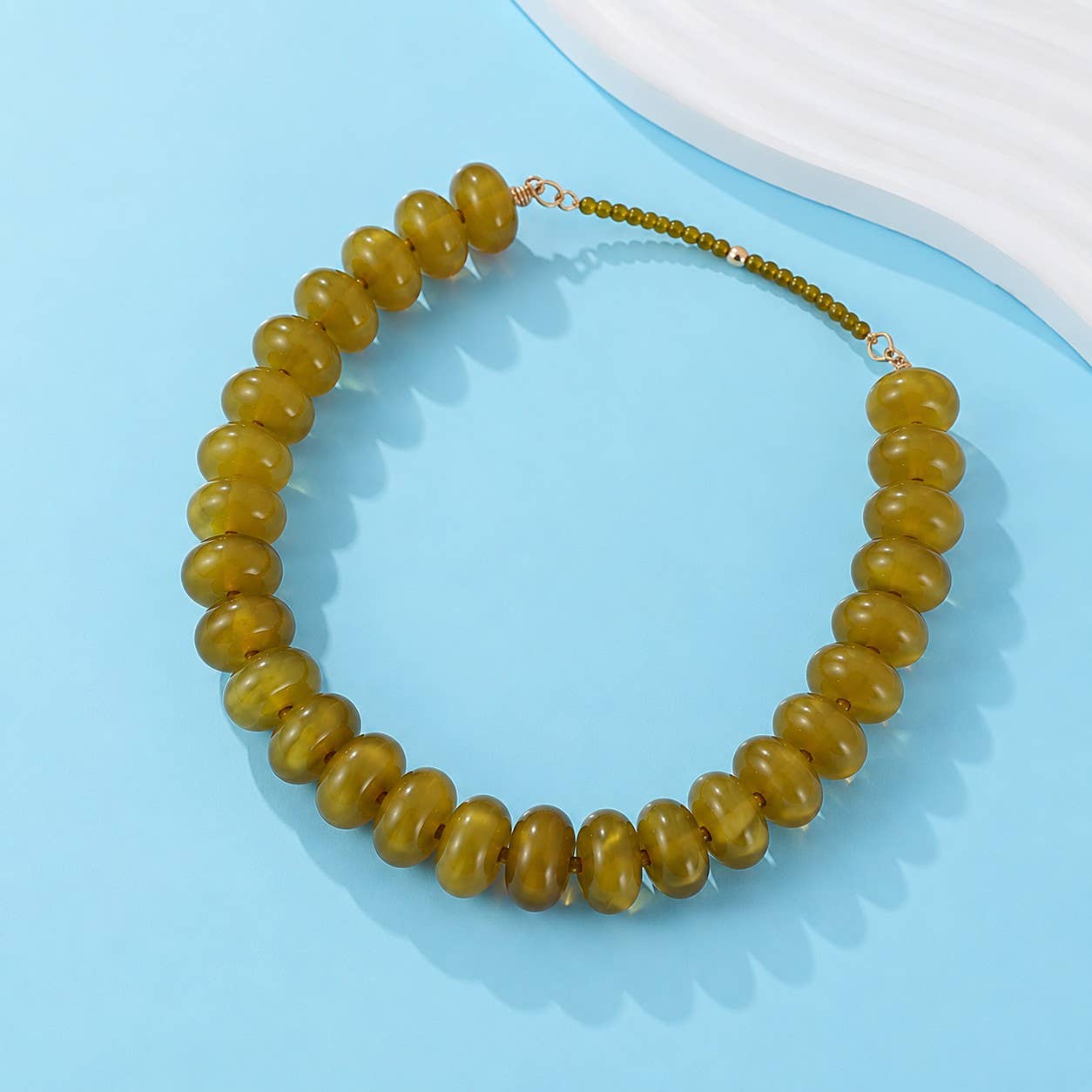 Chunky Beaded Natural Swirl Statement Necklace | 40NK9741
