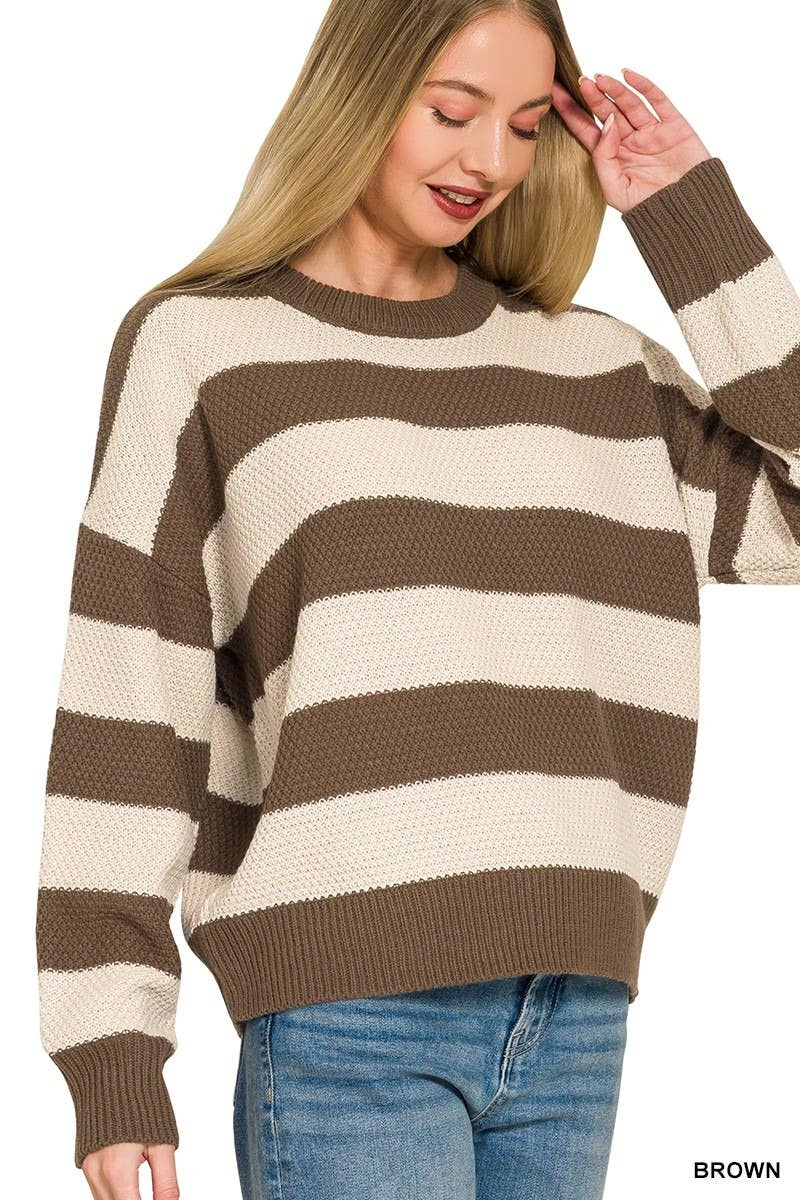 Striped Drop Shoulder Sweater