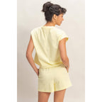 Cap Sleeve Boxy Top And Shorts Set
