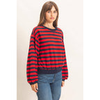 Striped Crew Neck Sweatshirt