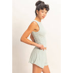 Striped Sleeveless Tank And Shorts Set