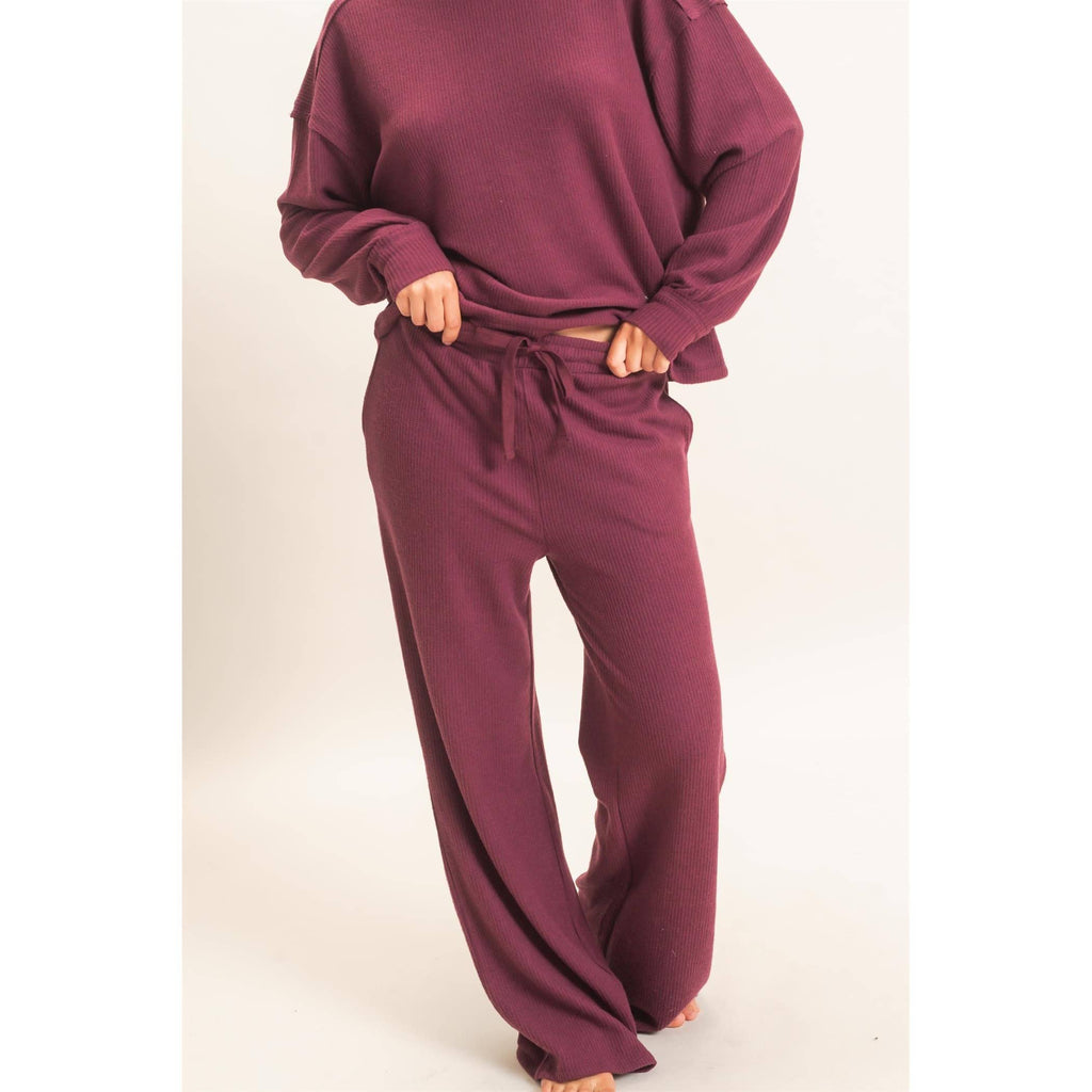 Brushed Waffle Drawstring Pants
