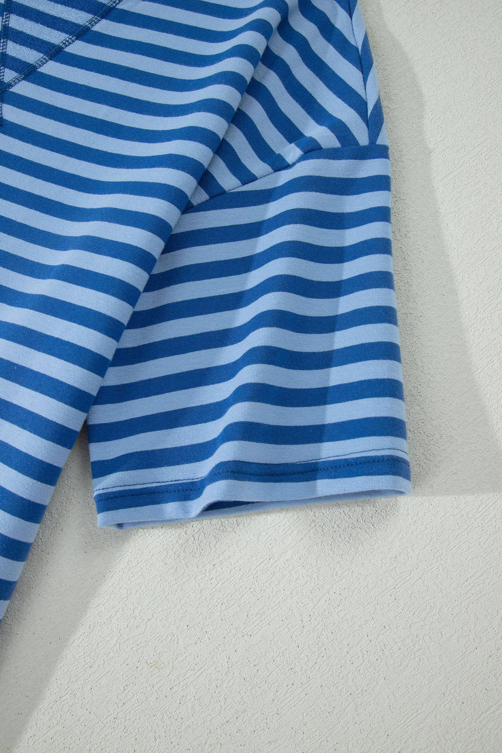 66Plus Striped Short Sleeve Top and Shorts Lounge Set (S-4X)