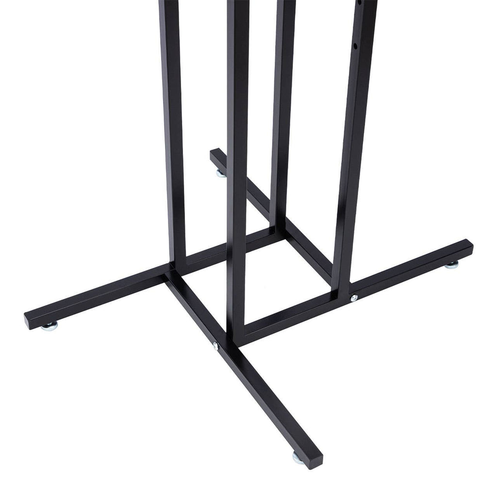 4-Way Black Clothing Rack With Slant Arms
