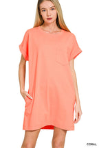 Premium Cotton T-shirts Dress With Pockets