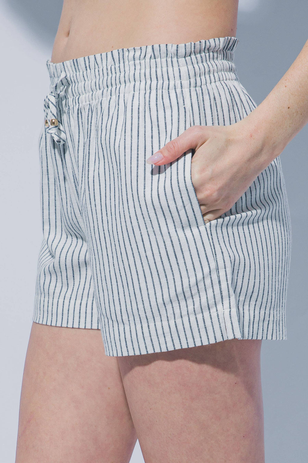 ...0324 Striped Linen Blend Shorts SI-29625