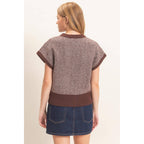 Chevron Knit Cap Sleeve Sweater