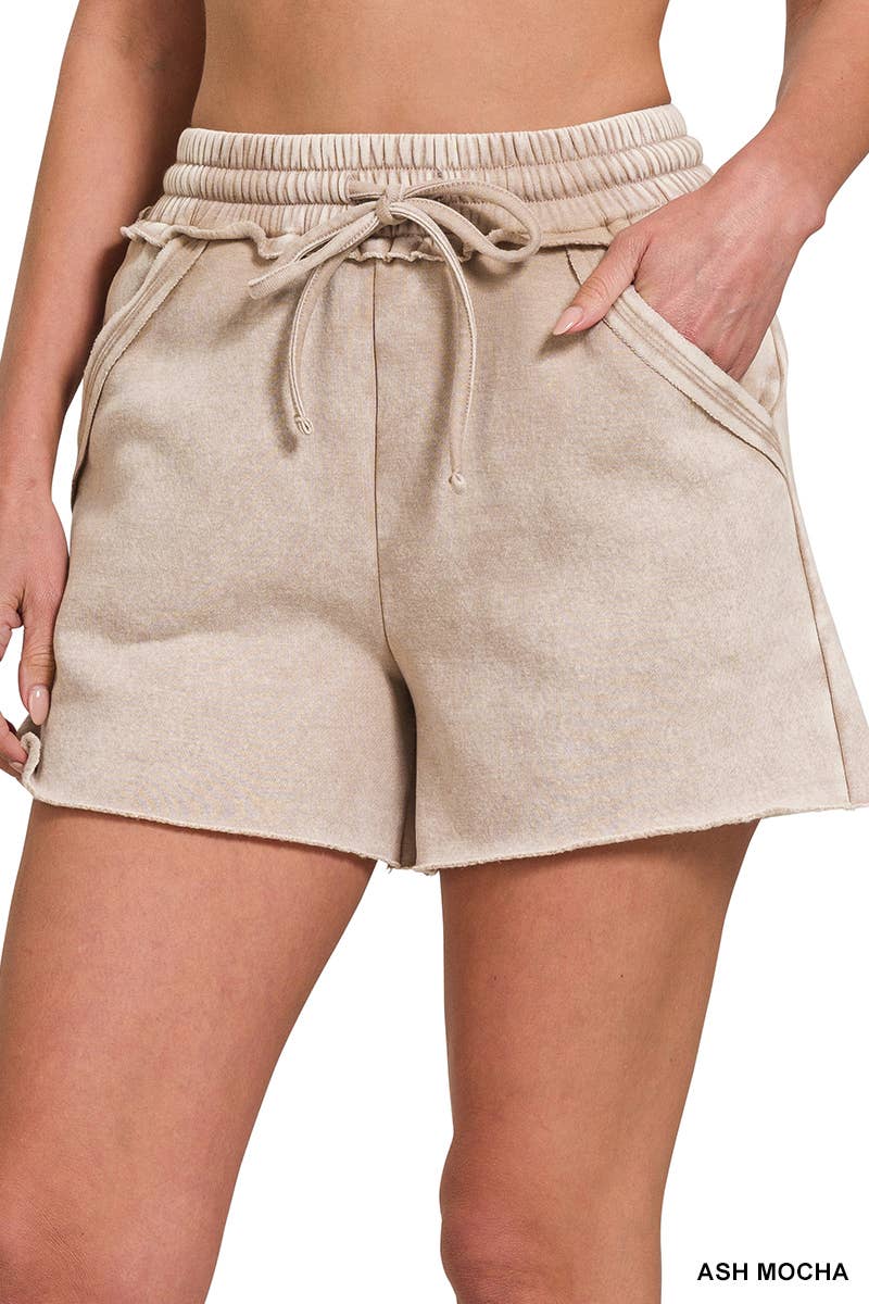 Elastic Waistband Dolphin Shorts